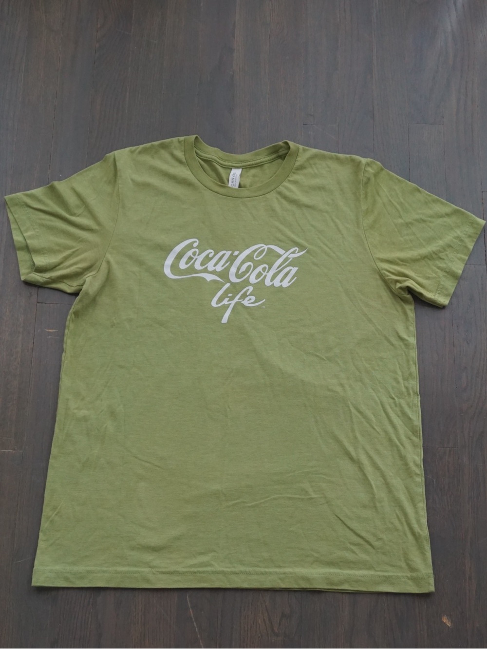 Coca-Cola Life Olive Green Logo T-Shirt with White Script